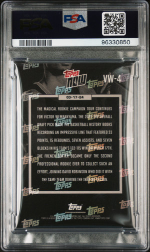 2023 Topps Now Victor Wembanyama VW4 PSA 10 back