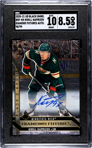 Kirill Kaprizov | 20-21 Black Diamond Futures Auto /99 SGC 8.5 front