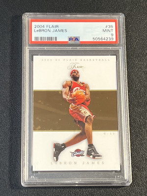 2004 Flair LeBron James PSA 9 front