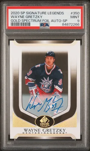 2020-2021 Upper Deck Sp Signature Legends Wayne Gretzky Gold Spectrum Foil Auto-Sp front