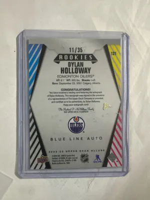 Dylan Holloway Blue Line Rookie Auto 11/35 back