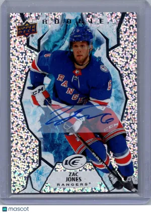Upper Deck Ice Autographs White Snowflake Zac Jones #106 RC Auto front
