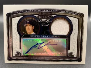 Justin Verlander 2005 Bowman Sterling Rookie Card Autograph Issue, Memorabilia (Player worn jersey) #BS-JV.  Free Shipping ! front