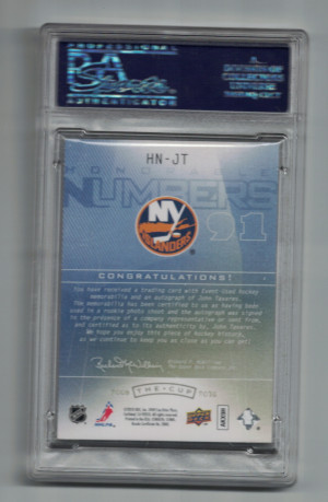 2009-10 Upper Deck The Cup Honorable Numbers Autograph John Tavares Honorable Numbers 56/91 back