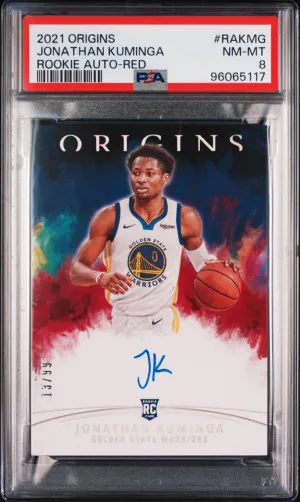 2021 Panini Origins Rookie Autographs Jonathan Kuminga Rookie Auto-Red front