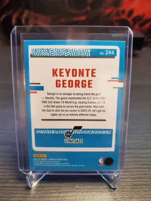 2023-24 Panini Donruss - Rated Rookie Holo Green Laser #244 Keyonte George (RC) back