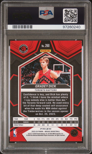 2023 Panini Mosaic Gradey Dick Glitter PSA 10 back