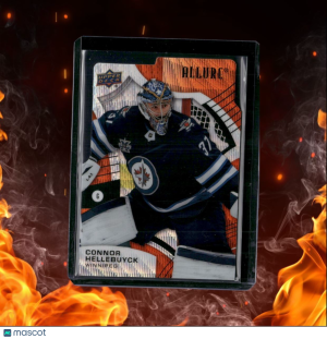 2021-22 Upper Deck Allure Connor Hellebuyck Orange Slice Die Cut #87 front