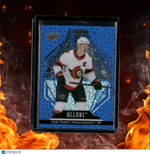 2022-23 Upper Deck Allure Brady Tkachuk Blue Line 04/35 #69 front
