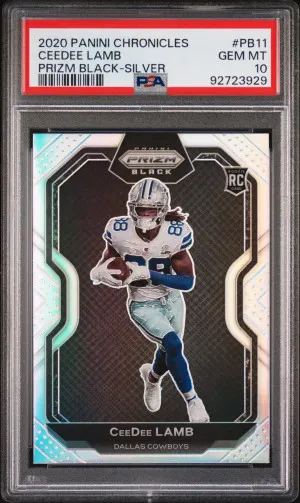 2020 Panini Chronicles Prizm Black Ceedee Lamb Prizm Black-Silver front