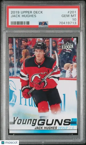 2019 Upper Deck Jack Hughes #201 PSA 10 front