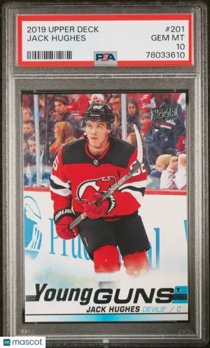 2019 Upper Deck Jack Hughes #201 PSA 10 front