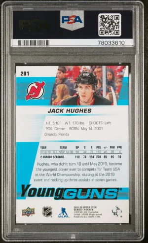 2019 Upper Deck Jack Hughes #201 PSA 10 back