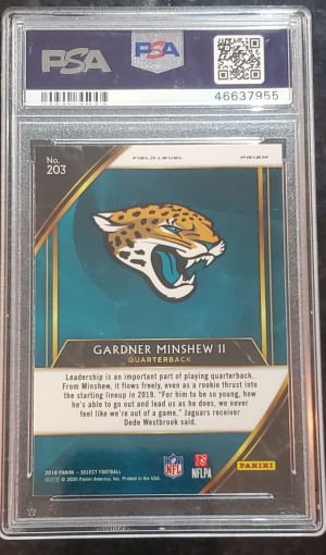 Gardner Minshew Silver prizm rookie PSA 10 back