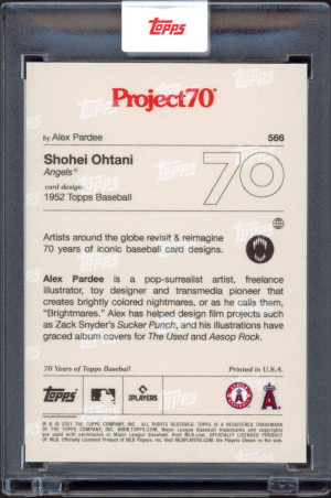 2021 Topps Project 70 #566 Shohei Ohtani (Alex Pardee) - 1952 Design back