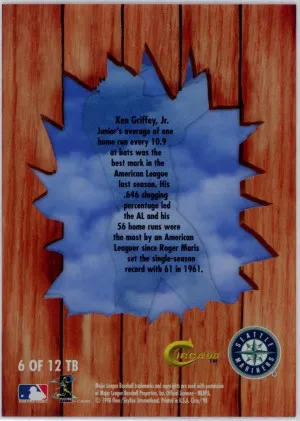 1998 Circa Thunder Thunder Boomers #6 Ken Griffey Jr back