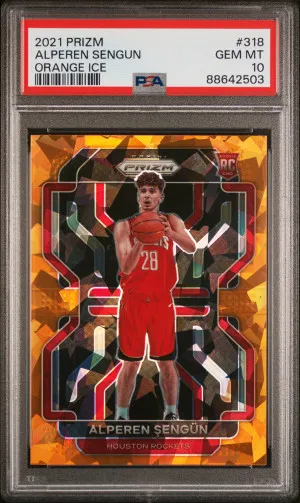2021 Panini Prizm Alperen Sengun Orange Ice front