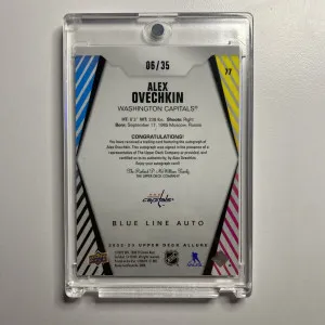 2022-23 Upper Deck Allure Alex Ovechkin Blue Line Auto /35 Capitals back