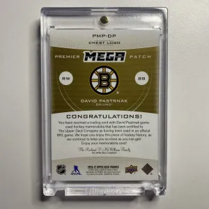2020-21 Upper Deck Premier David Pastrnak Mega Patch Chest Logo /22 Game-Used back