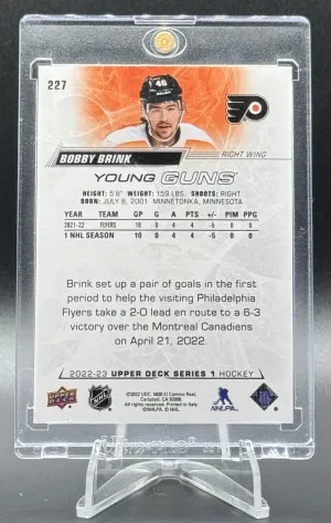22-23 Upper Deck Young Guns Bobby Brink back