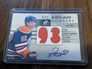 Ryan Nugent-hopkins sp game used significant numbers auto jersey numbered/93 front