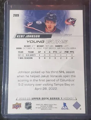 Kent Johnson Upper deck YG back