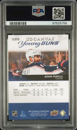 2023 Upper Deck Ud Canvas Adam Fantilli back