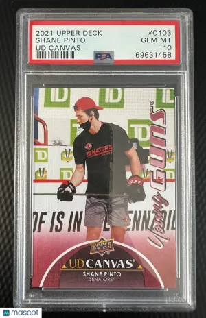 2021-2022 Upper Deck UD Canvas Shane Pinto #C103 Rookie PSA 10 front