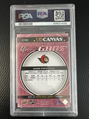 2021-2022 Upper Deck UD Canvas Shane Pinto #C103 Rookie PSA 10 back