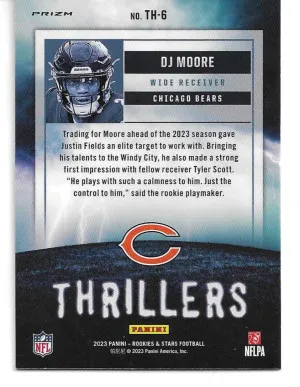 2023 Rookies & Stars Thrillers Silver #TH-6 D.J. Moore - Chicago Bears back
