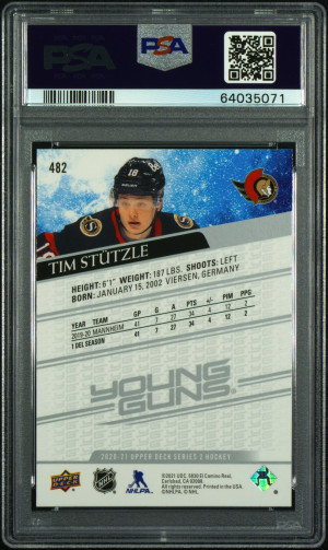 2020 Upper Deck Tim Stutzle back