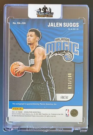 2021 Panini Revolution Jalen Suggs Fractal Auto /100 back