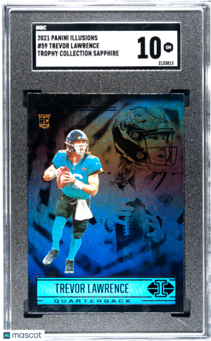 2021 Panini Illusions Trevor Lawrence #59 Trophy Collection Sapphire SGC 10 front