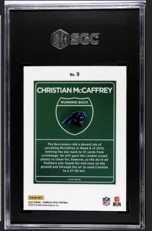 2023 Donruss Optic International Downtown Christian McCaffrey SGC 10 POP 2 back