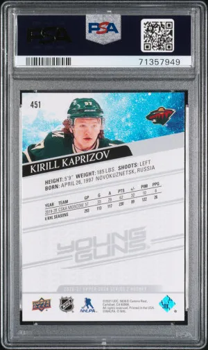 2020 Upper Deck Kirill Kaprizov back