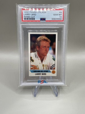 1990 Panini Sticker Larry Bird Hand Cut front