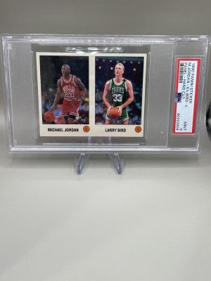 1990 Panini Sticker M.jordan-K/L.bird-L Panel-Hand Cut front