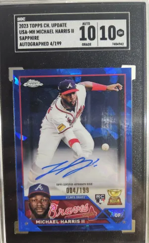 2023 Topps Chrome Update Sapphire Michael Harris Auto RC SGC 10 front