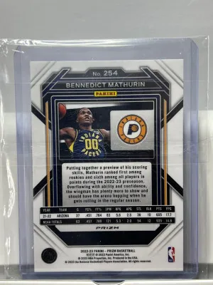 2022-23 Panini Prizm - Silver Prizm #254 Bennedict Mathurin (RC) back