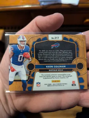 2024 Gold Standard Keon Coleman RPA /199 back