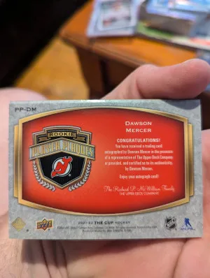 2021-22 The Cup Players Plaques Dawson Mercer /35 back