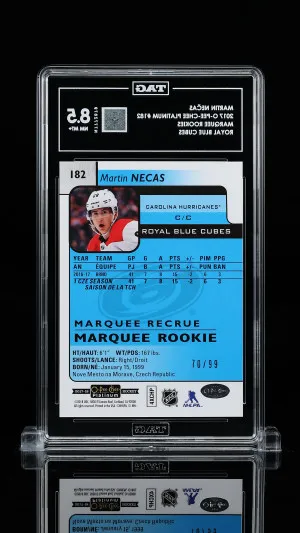Martin Nečas 2017 O-Pee-Chee Platinum Marquee Rookies #182 Royal Blue Cubes back