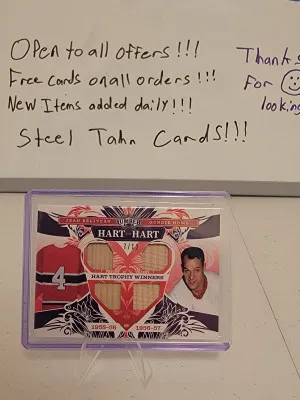 2022 Leaf  Lumber Hockey Hart To Hart Jean Beliveau/ Gordie Howe 7/12 !!! front