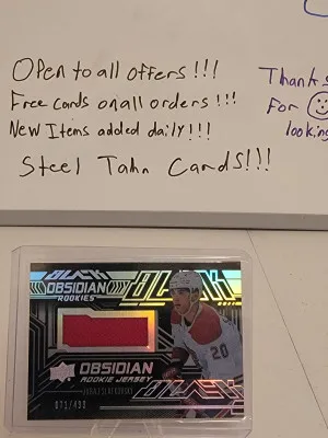 2022-23 SPx UD Black Obsidian Rookies Jersey /499 Juraj Slafkovsky Rookie RC front
