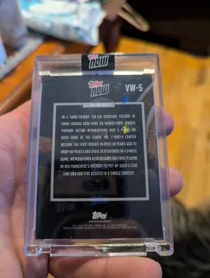 Topps Now Victor Wembanyama 40/20 back