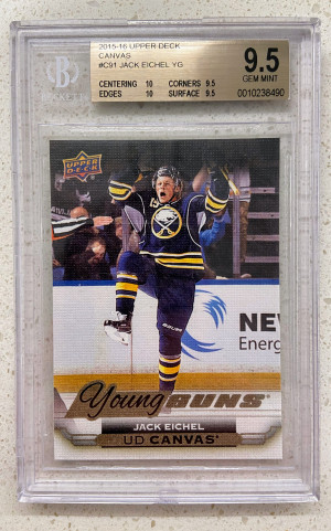 JACK EICHEL 2015 Upper Deck Young Guns Canvas BGS 9.5 w/10 subs! True Gem+ front