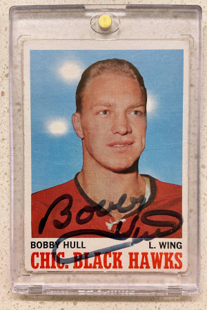 BOBBY HULL 1971 Topps In-Person Auto front