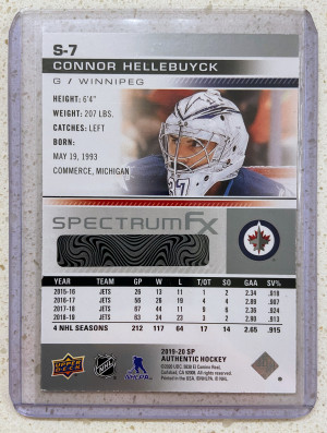 CONNOR HELLEBUYCK 2019 SP Authentic Spectrum FX In-Person Auto back
