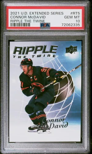 2021 Upper Deck Extended Series Ripple The Twine Connor Mcdavid Ripple The Twine front