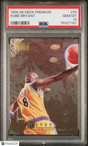 1996 Skybox Premium Kobe Bryant Rookie Card #55 PSA 10 front